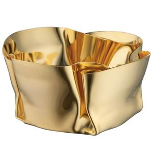 Florero redondo de la mejor calidad con acabado brillante y sombra dorada con tamaños de 28x26x25cm - Product Image 3