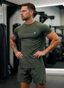 High Quality Men's Gym T-<b>Shirts</b> Custom LOGO Plus size Fitness Wear-Breathable <b>Moisture</b> <b>Wicking</b> Slim Fit Short sleeves t <b>shirts</b> - Product Image 4