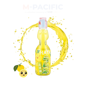 น้ำอัดลมฮาตะรามุเนะ รสผลไม้เลมอน ชานเดอเลียร์ ขนาด 200 มล. ขวดสีเขียว/ขาว/น้ำเงิน จากประเทศญี่ปุ่น อายุการเก็บรักษา 12 เดือน - Product Image 3