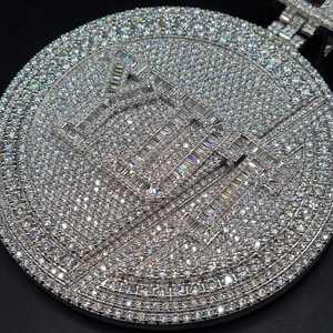 Pendentif personnalisé en argent 925 plaqué or avec moissanite, style hip-hop, design de lettre personnalisable - Product Image 5