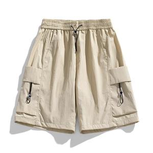 Short Cargo en Soie Glacée Écologique pour Homme, Vêtements de Travail Décontractés à Coupe Ample et à Séchage Rapide avec Impression Numérique Solide - Product Image 6