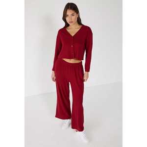 V-Neck Button Detail Crop <b>Cardigan</b> - Product Image 3