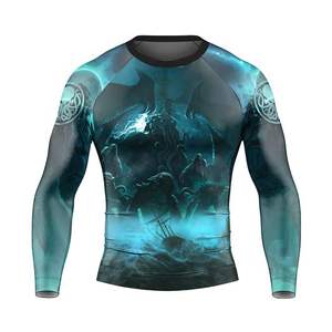 Rashguard personnalisé sublimé pour hommes et femmes, anti-abrasion, couture plate, faible MOQ - Product Image 3