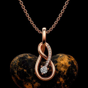 Pendentif infini en argent sterling 925 plaqué or 14 carats, pavé de zircon CZ, collier romantique chrétien, anniversaire - Product Image 1