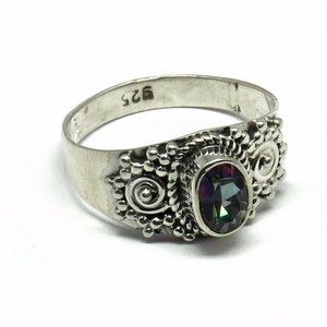 Anillos Shri Ashapura Jewels con Topacio Místico, Plata de Ley 925, Estilo BOHEMIA, Engaste Pavé, con Certificado de Terceros, Joyería Unisex - Product Image 1