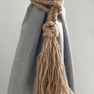 Abrazaderas para Cortinas de Yute con Nudo de Diamante y Borla, Sujetador de Cortinas de Cuerda - Product Image 1