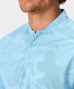 Polo de Camuflaje de Diseño Personalizado de Alta Calidad para Hombre, Transpirable, Ligero, sin Cuello, para Golf, Azul Claro - Product Image 3