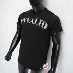 ผู้ชาย DTG พิมพ์โลโก้ที่กําหนดเองสีดําสีทึบระบายอากาศแห้งเร็วครึ่งแขน streetwear คุณภาพระดับพรีเมียม - Product Image 6