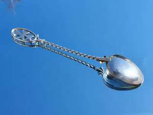 Juego de 4 cucharas desechables de metal para servir, juego de cubiertos con forma de guitarra, propósito de boda, acero inoxidable, espejo plateado - Product Image 3