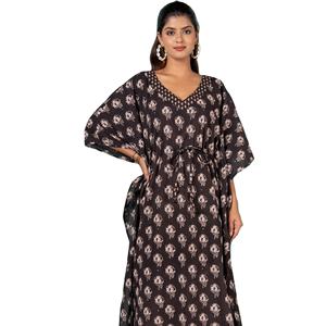 Caftán bohemio de longitud hasta el suelo, ropa informal con estampado para el hogar, precio al por mayor, Verano - Product Image 1