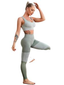 2025 conjuntos de Yoga personalizados de manga larga sin costuras ropa de Yoga larga Fitness cintura alta Levantamiento de cadera deportes Legging conjunto de Yoga - Product Image 5