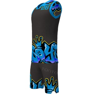 OEM <b>Men's</b> Basketball Jerseys & <b>Shorts</b> Set-Quick Dry Sleeveless V-neck Heat Transfer <b>Printed</b> Polyester/Cotton Sports Wear - Product Image 1