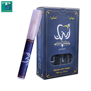 Al-Asnan Portable Miswak avec support en plastique Bâton de nettoyage des dents Blanchiment naturel aux herbes Hygiène buccale polyvalente Fraîcheur - Product Image 5
