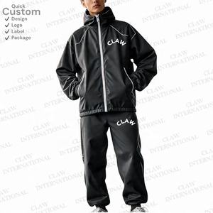 Survêtement coupe-vent surdimensionné personnalisé Streetwear survêtement en nylon veste et pantalon coupe-vent 2 pièces - Product Image 1