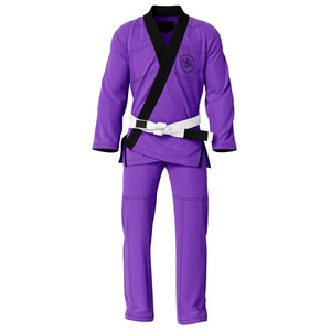 Kimono de Jiu-Jitsu violet élégant avec revers noir contrastant - Uniforme de performance avancée pour les lutteurs avertis - Product Image 1