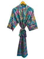 Pure soie Sari Kimono léger Vintage Sari Robe doux plage Robe de soirée indien à la main Kimono en soie