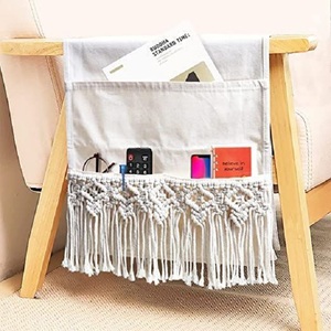 Haute qualité bohème macramé canapé accoudoir organisateur antidérapant coton stockage macramé support à distance décor à la maison accessoire - Product Image 5
