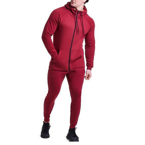 Haute qualité vêtements de sport Gym Fitness Tech polaire formation survêtements hommes deux pièces ensemble survêtement Jogging costume pour hommes - Product Image 1