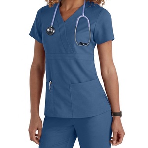 New Hospital Uniforms Casual Medical <b>Scrubs</b> for Women Custom Embroidery Short Sleeve <b>Nursing</b> <b>Scrub</b> Uniforms Sets - Product Image 5