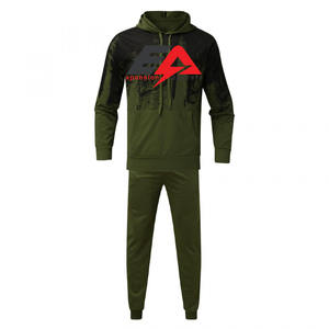 ชุดเสื้อผ้า2ชิ้นแบบโอเวอร์ไซส์สำหรับผู้ชายเสื้อมีฮู้ดชุดวอร์มสำหรับฤดูหนาวกางเกงลำลองไซส์ใหญ่พิเศษออกแบบโลโก้ได้ตามต้องการ - Product Image 1