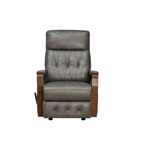 โซฟาแบบปรับเอนได้ทำจากไม้ที่นั่งเดี่ยวสไตล์โมเดิร์นสีเทาพร้อมกรอบไม้อเนกประสงค์ - Product Image 2