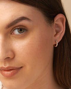 Classic Bezel Setting 0.72ctw Round Brilliant Cut Lab Grown <b>Diamond</b> Delicate Hoop Earrings in 14k Rose Gold Gift for Her - Product Image 5