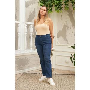 <b>Elastic</b> <b>Waist</b> Plus Size Blue <b>Jeans</b> - Product Image 5