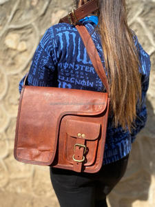 Vintage Brown Goat Leather <b>Laptop</b> <b>Bag</b> <b>Messenger</b> <b>Bag</b> 10*13 Inch Leather Shoulder <b>Bags</b> Wholesale - Product Image 3