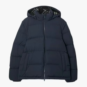 Chaqueta acolchada de lona personalizada unisex, cortavientos ligero con capucha y abrigo de plumón para hombre - Product Image 1