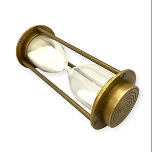 Antique Traditional Home Office Decor Metal <b>Hourglass</b> Souvenir Designer Polished Embossed Marine Sand <b>Timer</b> Compass Collectible - Product Image 1