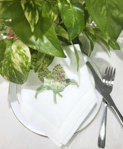 Vente en gros sur mesure serviette de table en coton blanc ajouré avec artichaut brodé serviettes de table maison hôtel événements - Product Image 6