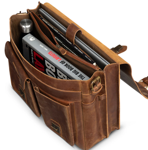 Trendy Personalized <b>Leather</b> Laptop Messenger <b>Briefcase</b> Men, Monogram Cross Body - Product Image 2