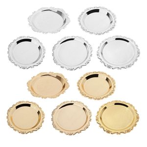 Assiette à dîner ronde en acier inoxydable robuste avec bords lisses sans danger pour les enfants adultes et adaptée à toutes sortes - Product Image 5