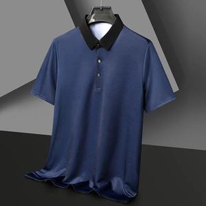 Moda de verano 2025, nueva camiseta de manga corta para hombre, camiseta POLO, ropa informal de negocios de tela con estampado de insignia, Top informal de verano - Product Image 4