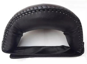 Protège-ventre MMA Muay Thai en cuir véritable noir - Product Image 3