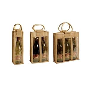 100% biodégradable Jute coton sac fourre-tout réutilisable Logo imprimé bouteille de vin Shopping sac cadeau personnalisé imprimé - Product Image 4