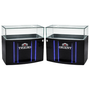 Custom Heavy Duty Illuminated Retail Glass Counter | Luxury Boutique Display <b>Showcase</b> with Branded LED Logo Easy Clean - Product Image 1