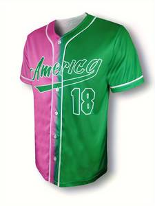Camiseta de Béisbol Sublimada al por Mayor OEM, Diseño Gráfico Completo, Transpirable, de Poliéster, con Botones al Frente, Costuras Reforzadas - Product Image 3
