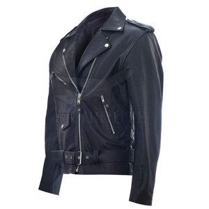 Chaqueta de Motociclista de Cuero con Cremallera Completa, Impermeable y Transpirable para Hombre, Servicio OEM, Marca Privada - Product Image 4