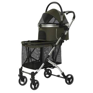 Venta al por mayor desmontable de doble capa de gran capacidad para mascotas cochecito de un clic de diseño plegable múltiples Gatos Perros compartimentos de viaje - Product Image 3