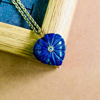 Pendentifs coeur Lapis Lazuli naturel argent 925 plaqué or CZ Center breloques en pierres précieuses faites à la main pour la fabrication de bijoux au prix de gros