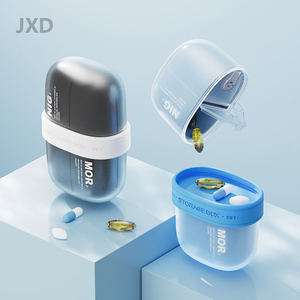Juxinda ชุดที่ตัดและกล่องยาแบบ2 in 1ดีไซน์การตัดและจัดเก็บแบบพกพาสำหรับการจัดการยาในบ้านการเดินทาง - Product Image 2
