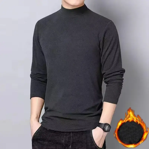 Camiseta Casual de Manga Larga para Hombre, Tejido Jersey de Poliéster/Algodón Grueso, Cuello Redondo, Corte Ajustado, Transpirable, Antiarrugas - Product Image 2