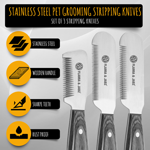 Flamia esencial Mango Verde grande pelado de perros de madera y terriers cuchillo de cardado herramienta efectiva para el cuidado de mascotas para mascotas - Product Image 4