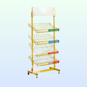 ADONG A43 Présentoir à collations à 4 couches personnalisé | Étagère en métal simple face avec logo | Utilisation en supermarché | OEM Vietnam - Product Image 1