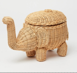 Panier de rangement en osier en forme d'éléphant Panier à linge polyvalent et boîte à jouets pour enfants Panier animal mignon pour pépinière - Product Image 6