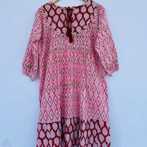 Mayormente Adorable aspecto algodón Ditsy flor impresa ropa de mujer A-line vestido largo Maxi-Casual indio viste vestidos largos Maxi - Product Image 1