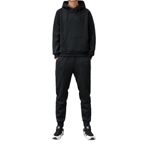 ชุดวอร์มสองชิ้นสำหรับผู้ชายกางเกงวอร์มขาบานและชุดมีฮู้ดแบบกำหนดเองชุดวอร์มสีล้วนขนาดใหญ่พิเศษของดวงอาทิตย์ - Product Image 1