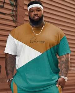 Chándal de talla grande con logotipo personalizado para hombre, nuevo estilo informal, conjunto de 2 piezas a la moda, traje de Jogger de manga corta, venta al por mayor, cómodo personalizado - Product Image 3