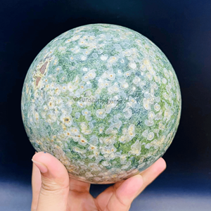 Esfera de cristal de jaspe manchado de océano verde, esfera de piedras preciosas naturales para meditación curativa y decoración, suministro a granel - Product Image 3